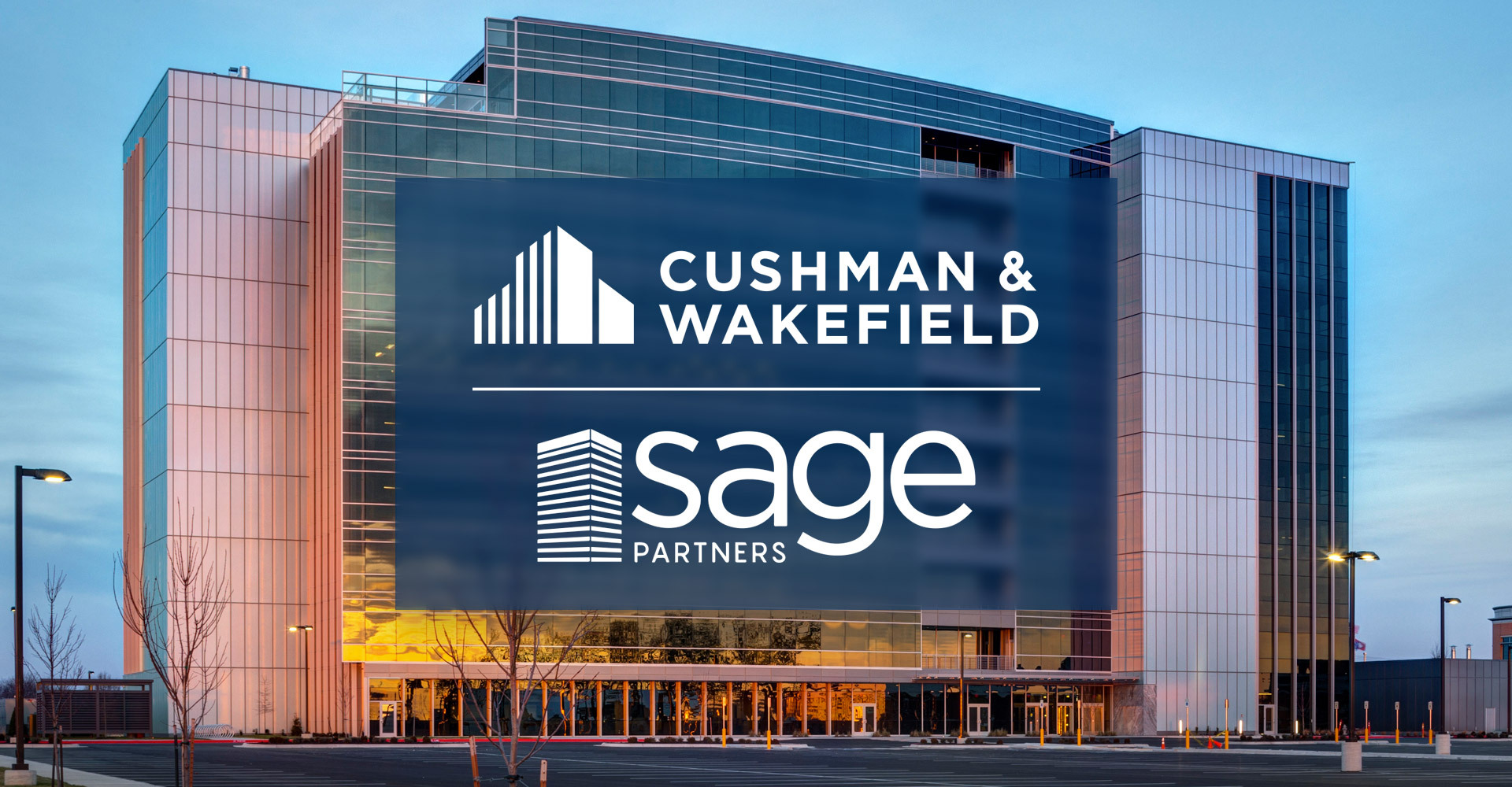 Cushman & Wakefield Sage Partners logo and Hunt Tower exterior building